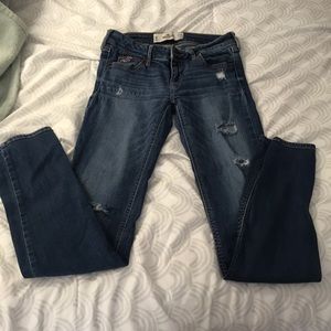 Slightly distressed Hollister blue jeans